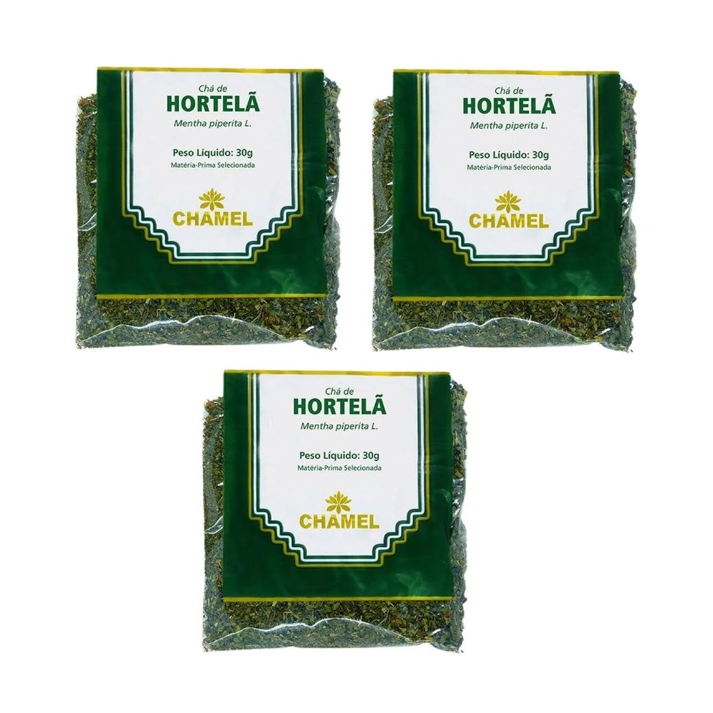Kit 03 Pacote de Chá de Hortelã 30g - Chamel