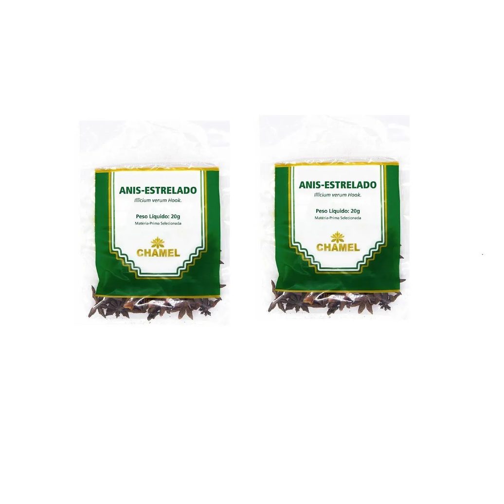 Kit 02 Pacote de Chá de Anis Estrelado 20g - Chamel