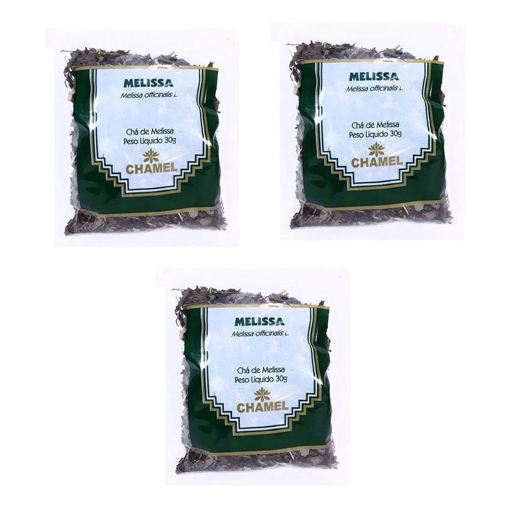 Kit 03 Pacote de Chá de Melissa 30g - Chamel