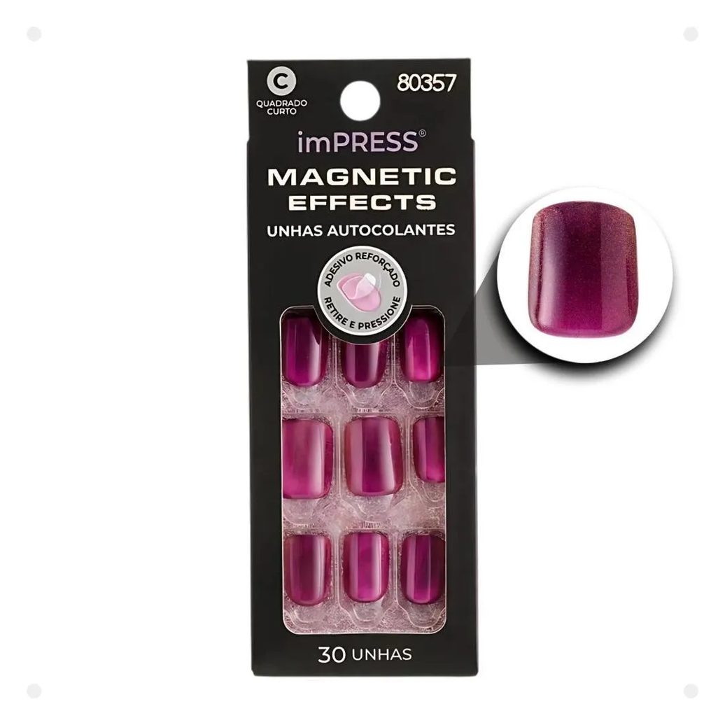 Unha Autocolante Kiss Ny Impress Magnetic Effects Better Levels Imme302b