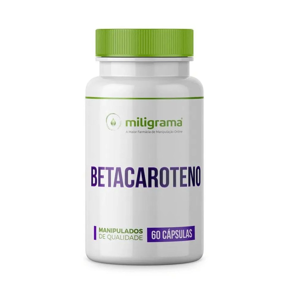 Betacaroteno 50mg 60 cápsulas Que Favorecem o Bronzeamento e Protegem a Pele