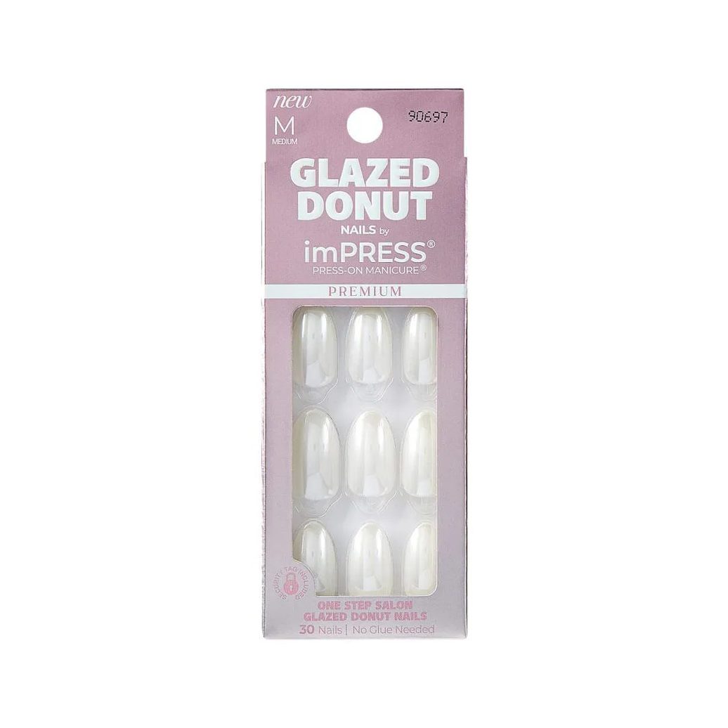 Unha Postiça Impress Glazed Donut Vanilla Glazed - Kiss New York Branco