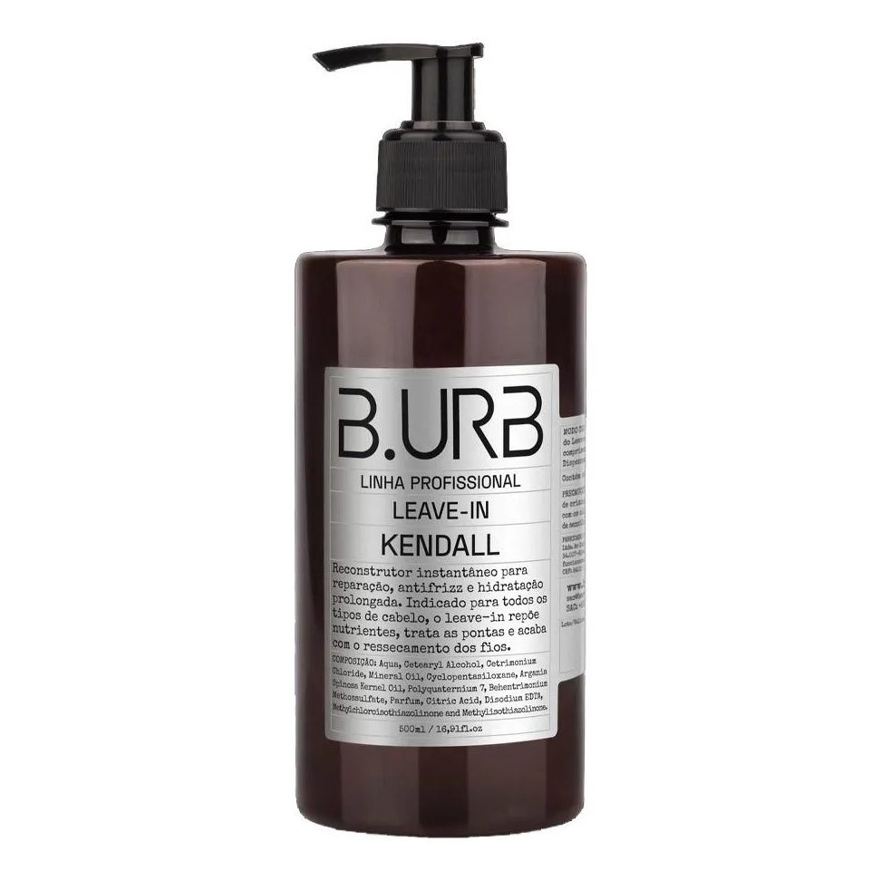 Leave-in Kendall 500ml Profissional Anti Frizz e Reparação Barba Urbana B.urb