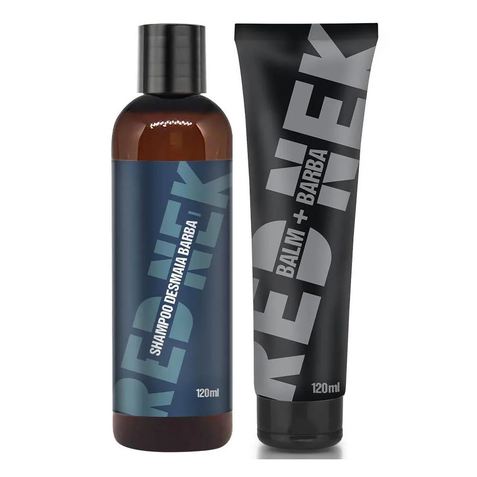 Kit Shampoo Desmaia Barba + Bálsamo Hidratante 120ml Red Nek
