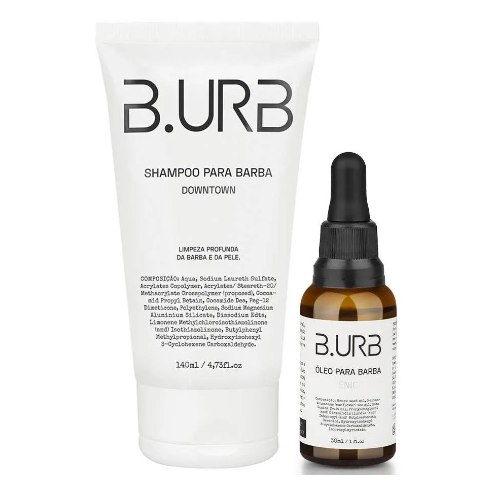 Kit Shampoo Downtown + Óleo Venice Café e Baunilha Barba Urbana B.urb