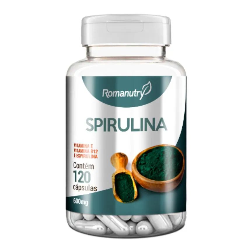 Spirulina 600mg 120 cápsula - Romanutry