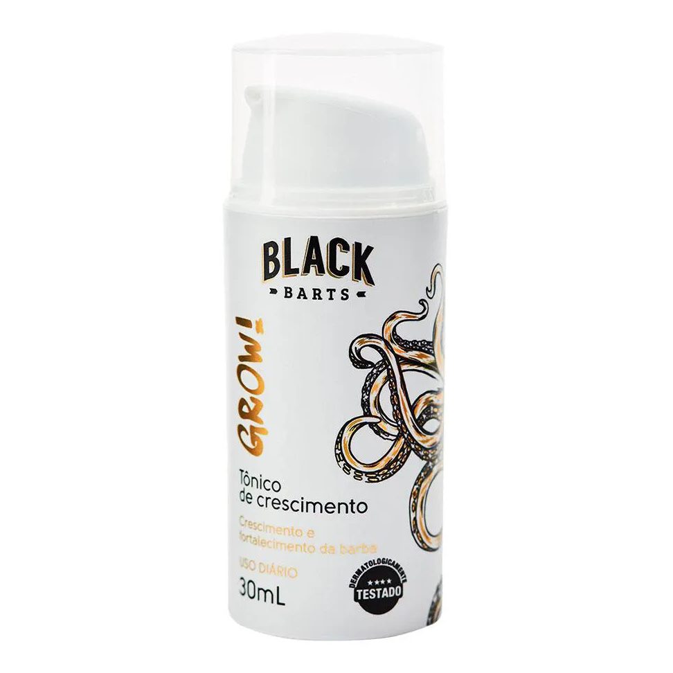Tônico para Crescer Barba Grow! Nanotecnológico Testado 30ml Black Barts