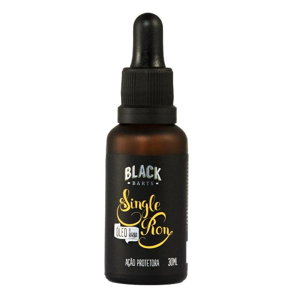 Óleo de Barba Amadeirado Ação Protetora Single Ron 30ml Black Barts