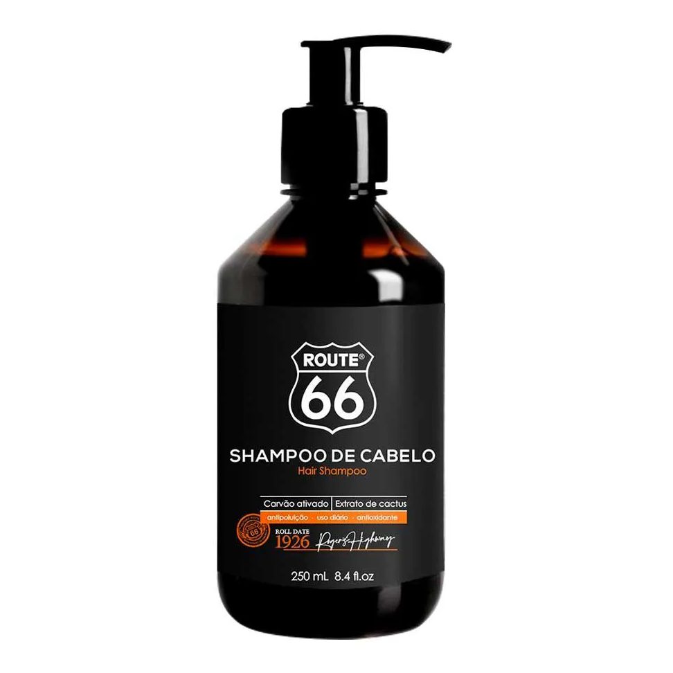 Shampoo de Cabelo Route 66 Antipoluição com Carvão Ativado 250ml Viking