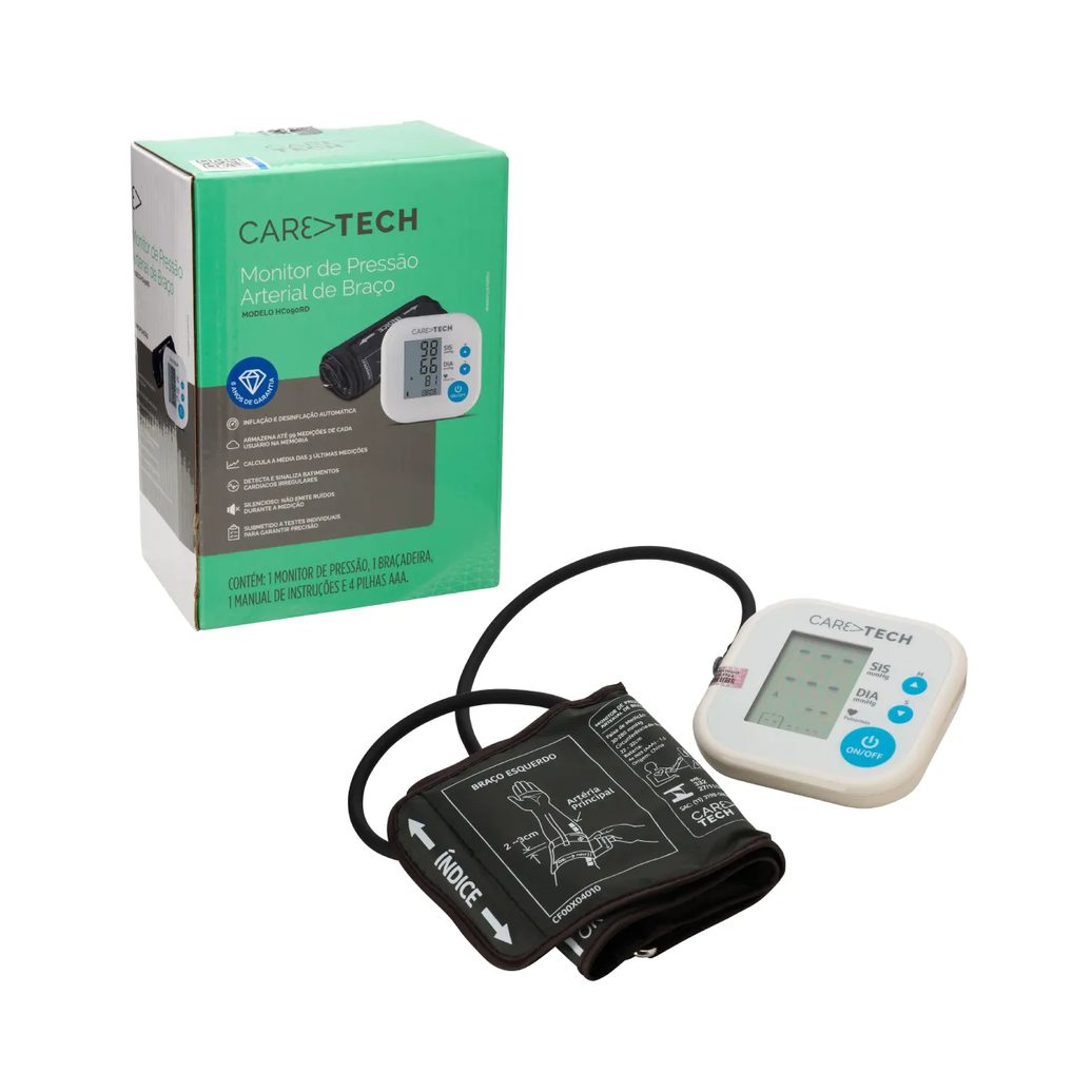 Monitor de Pressão Arterial de Braço Caretech HCogoRD 1 unidade
