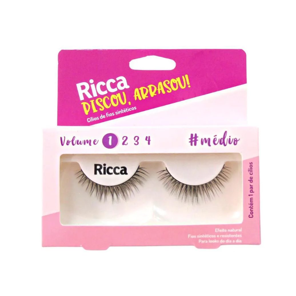 Cílios Postiços Ricca Belliz Piscou,arrasou Vol:1 Médio Cód.2673