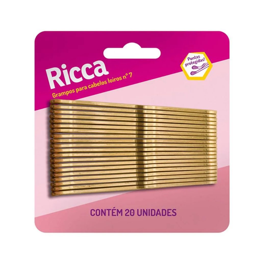 Grampo para Cabelos Loiros Nº 7 Ricca Cód.343