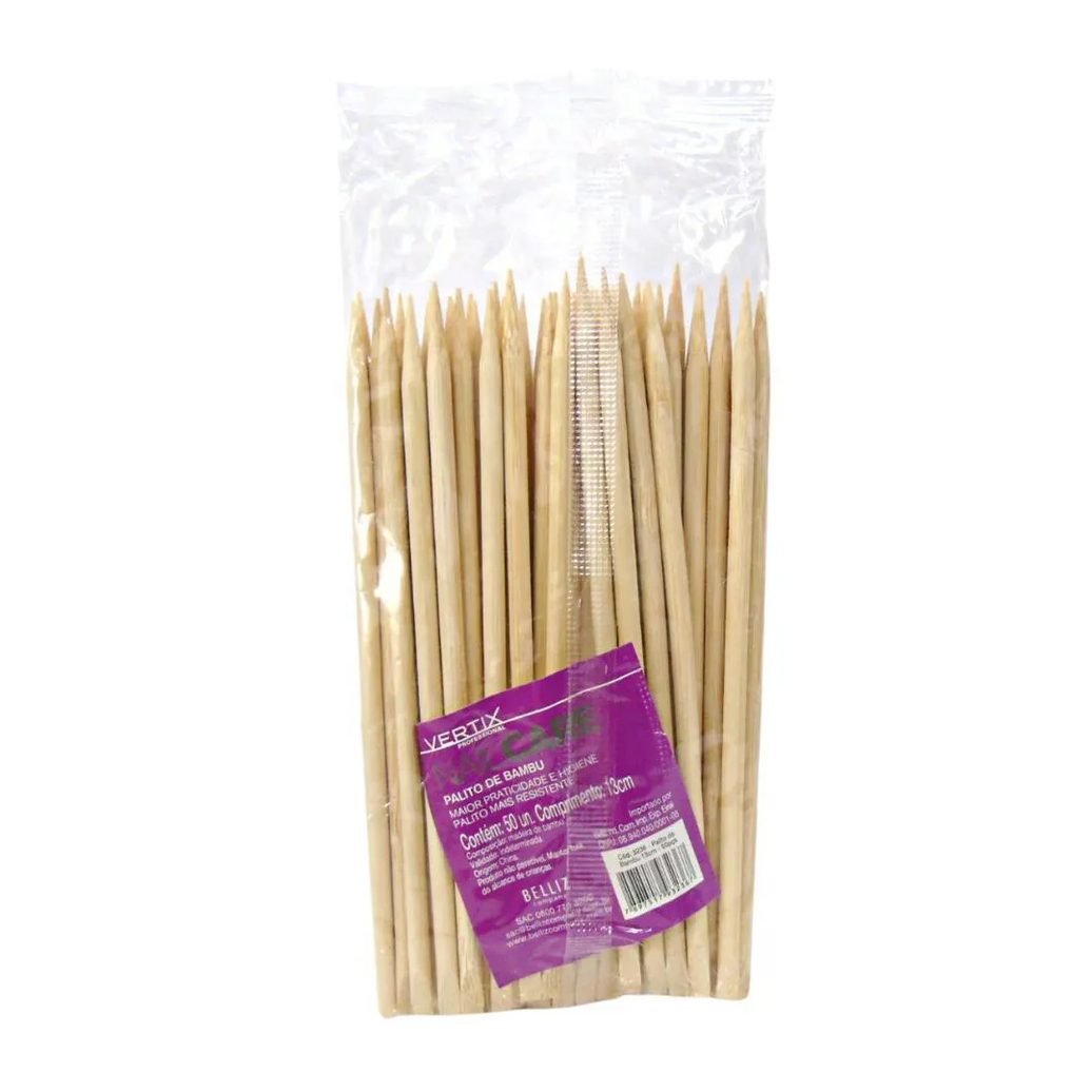 Palito de Bambu Vertix Nail Care C/50 Uni Cód.3236