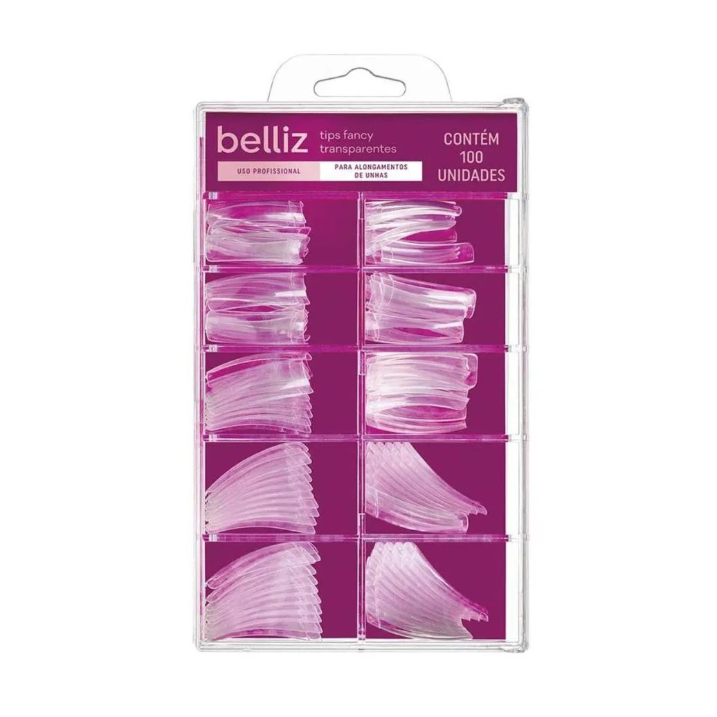 Tips para Alongamento de Unha Belliz Curva C Transparente C/100 Uni Cód.1298