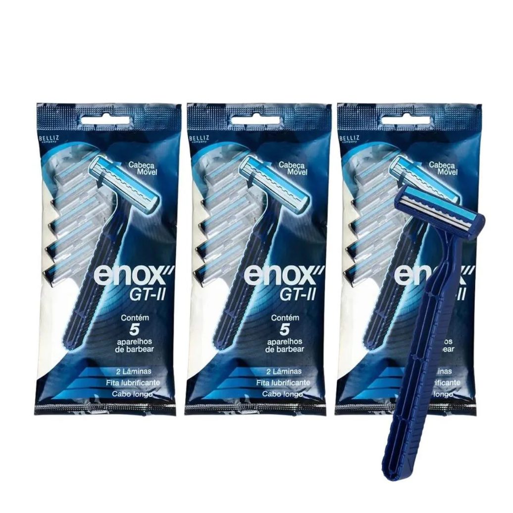 Kit Aparelho de Barbear Descartável Enox Gt-2 Cód.1758 C/3