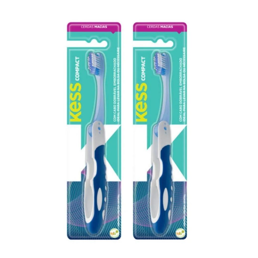 Kit Escova Dental Compact Macia Kess Belliz Azul C/2
