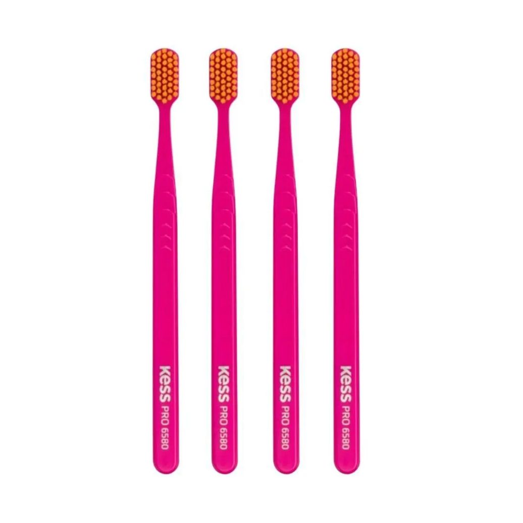 Kit Escova Dental Extra Macia Kess Pro Pocket Belliz Rosa C/4