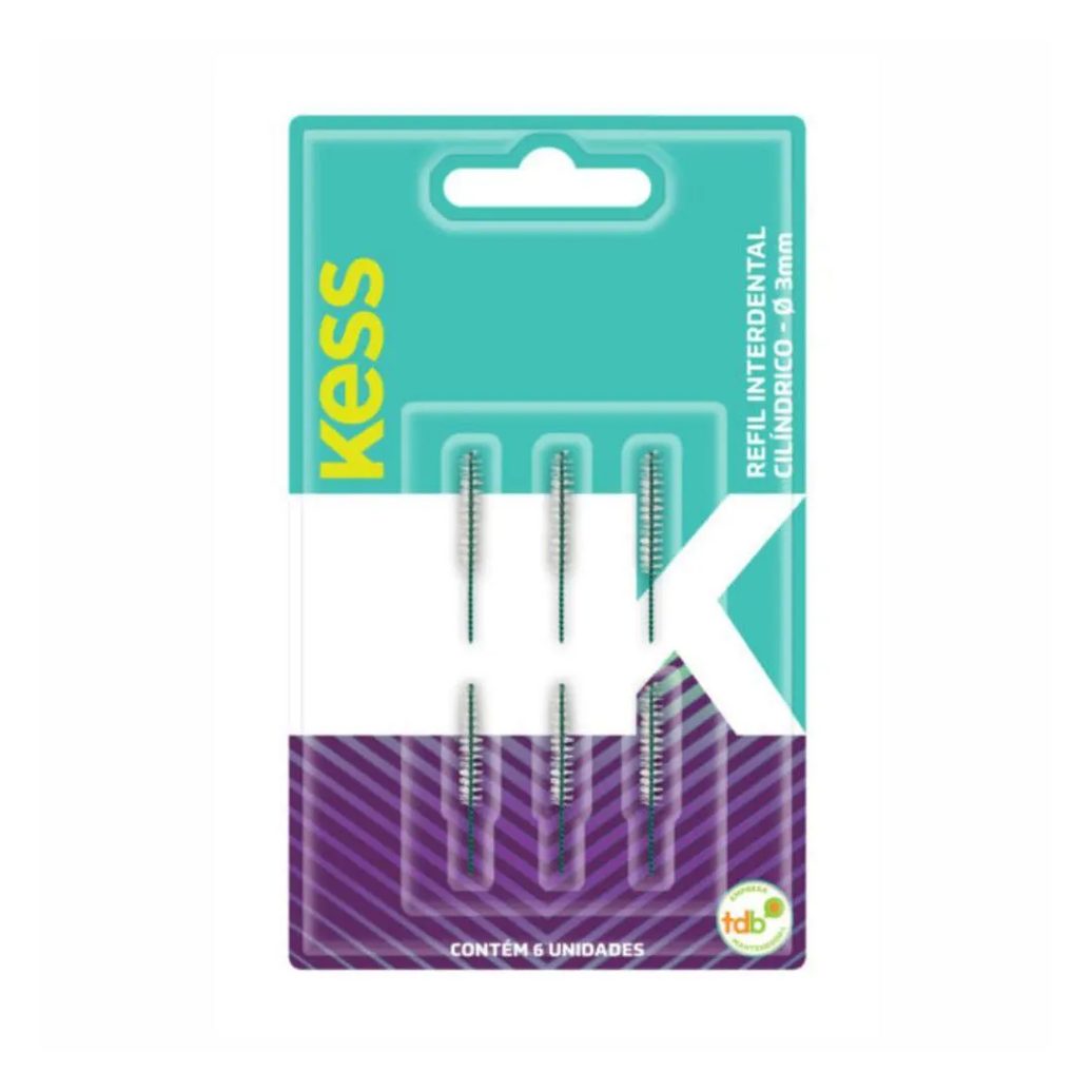 Refil Interdental Cilíndrico Kess 3mm C/6un Cód.1994