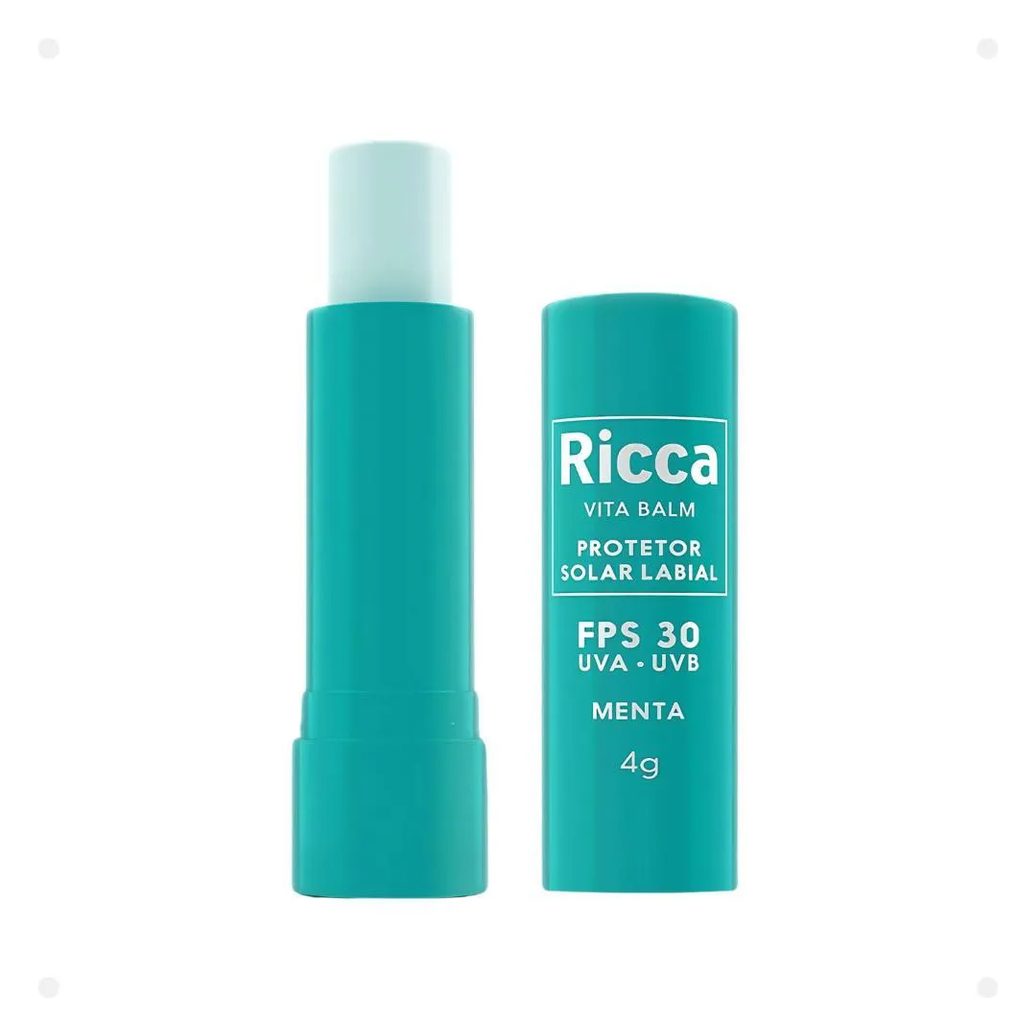 Protetor Solar Labial Ricca Vita Balm Menta Fps 30 Cód:3804
