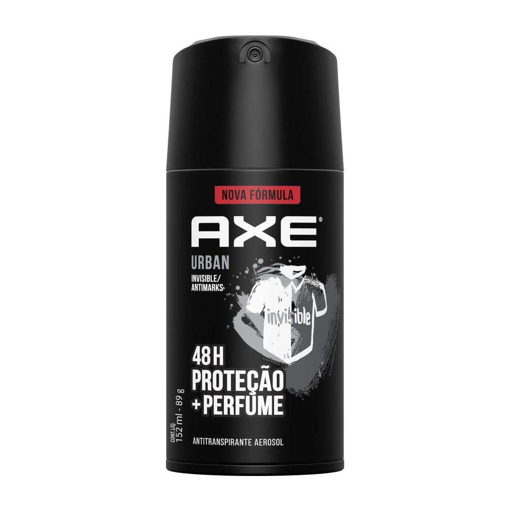 Desodorante Antitranspirante Aerosol Axe Urban Invisible Masculino 48h 152ml