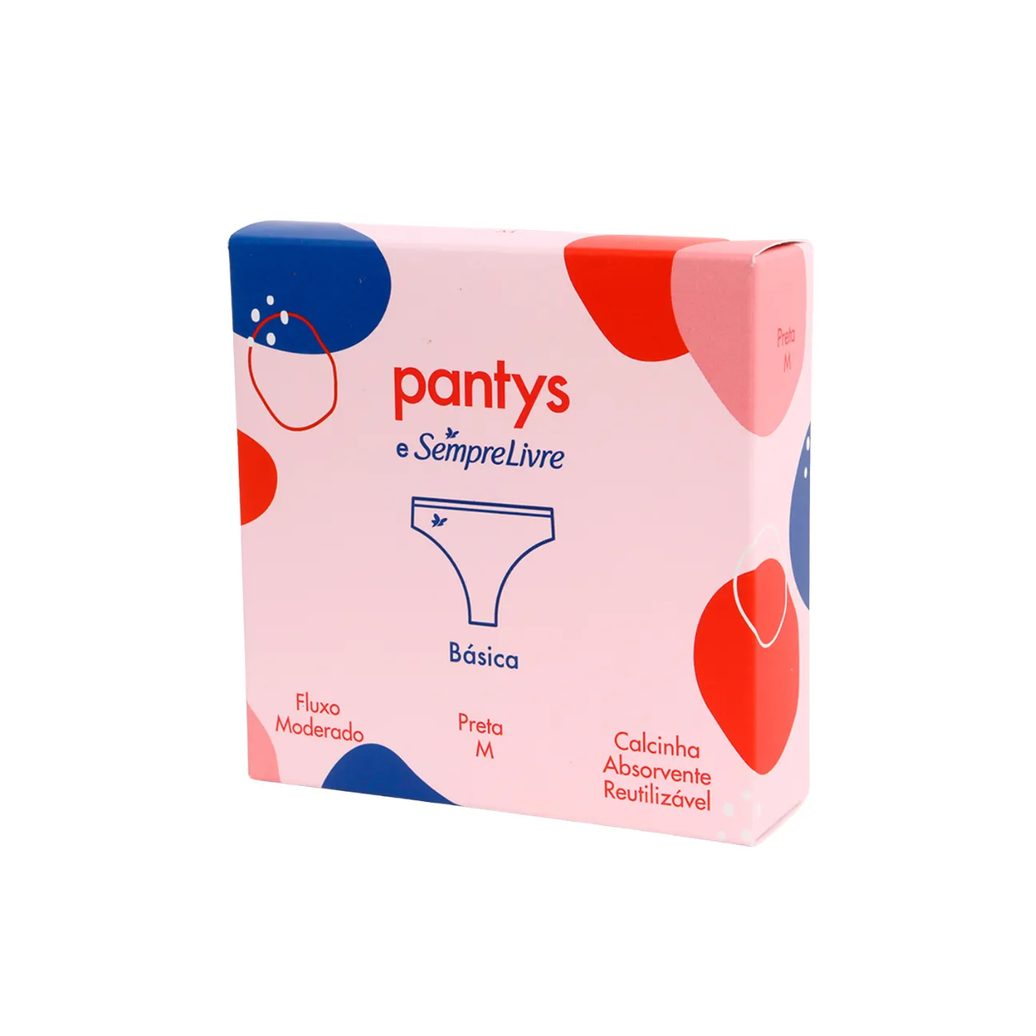 Calcinha Absorvente Menstrual Lavável Pantys e Sempre Livre Tamanho G Cor Preta