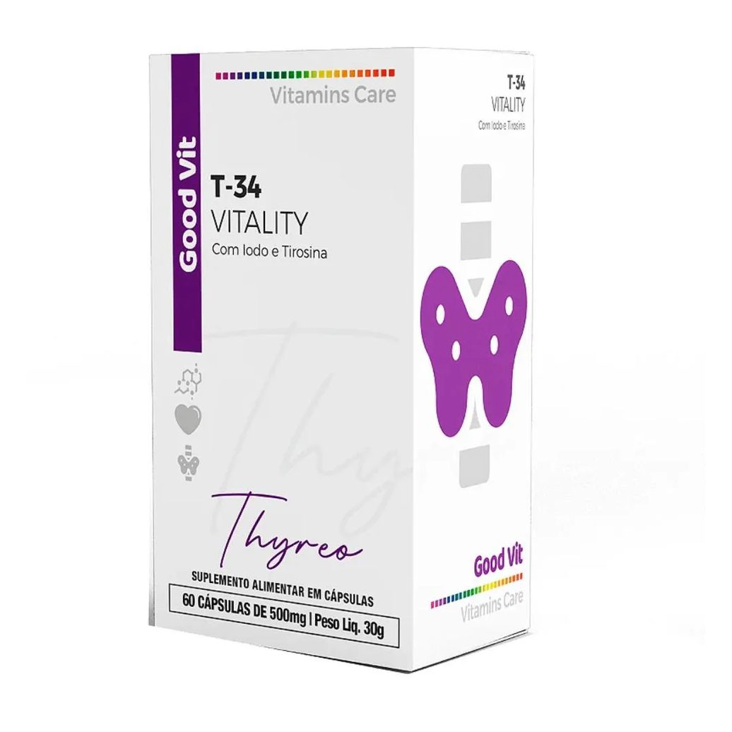 T-34 Vitality Thyreo C/60 cápsulas - Good Vit