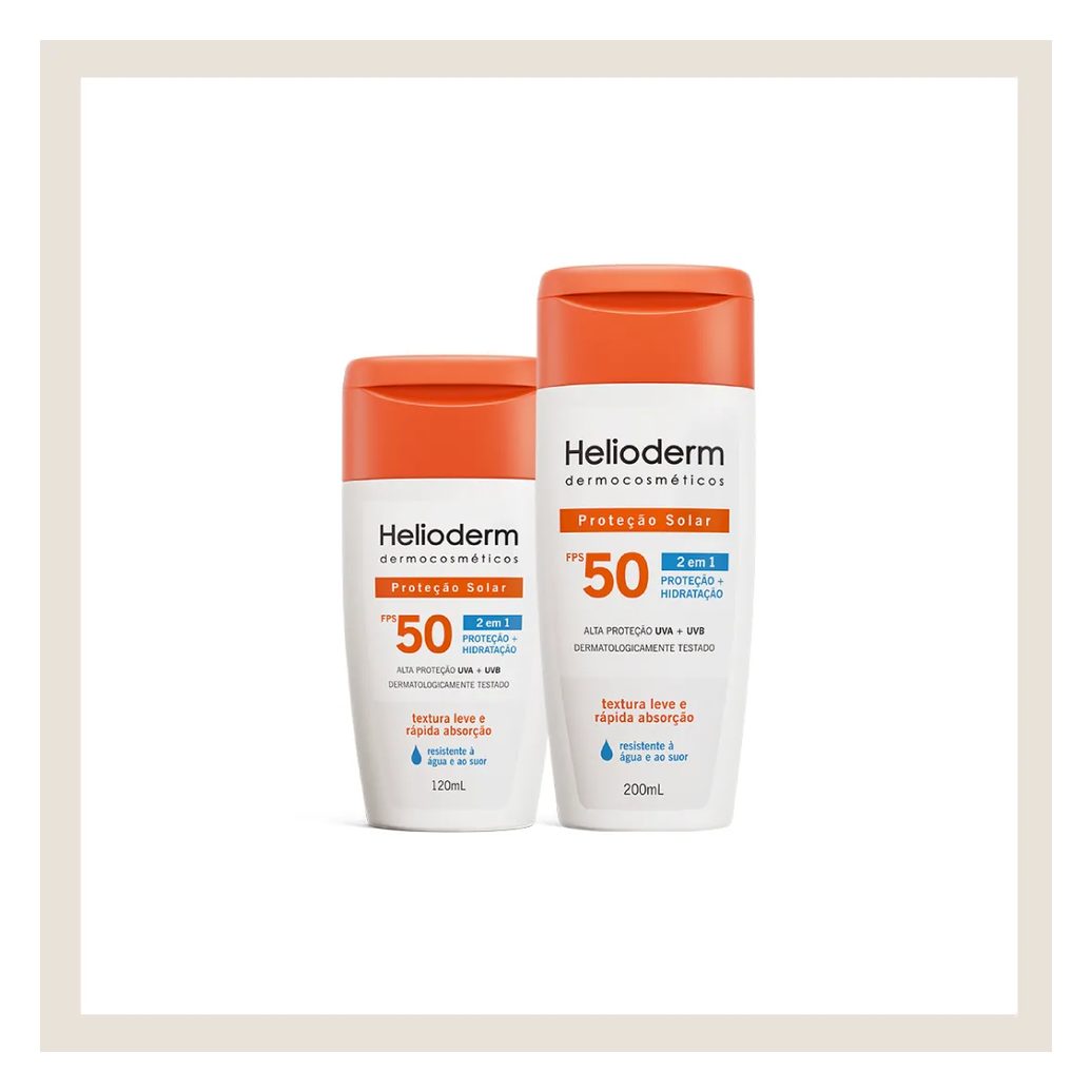 Kit Helioderm Suncare Protetor Solar Corporal FPS 50 com 200ml + 120ml