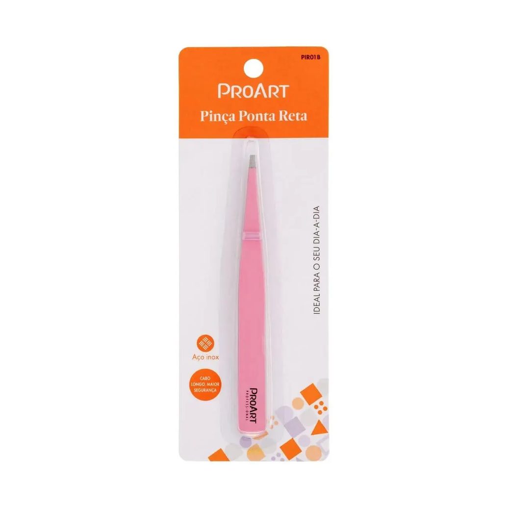 Pinça Ponta Reta Rosa- Proart