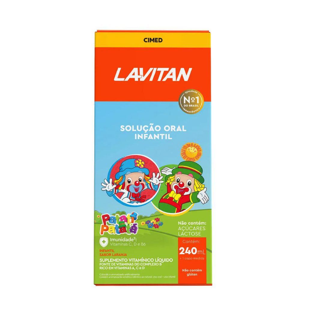 Polivitamínico Infantil Lavitan Kids Solução Oral Laranja 240ml