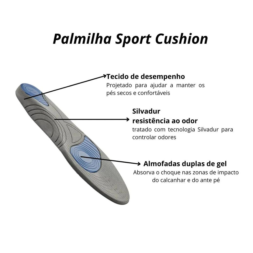 Palmilha Sofcomfort Sport Masculino 39 a 44 Chantal