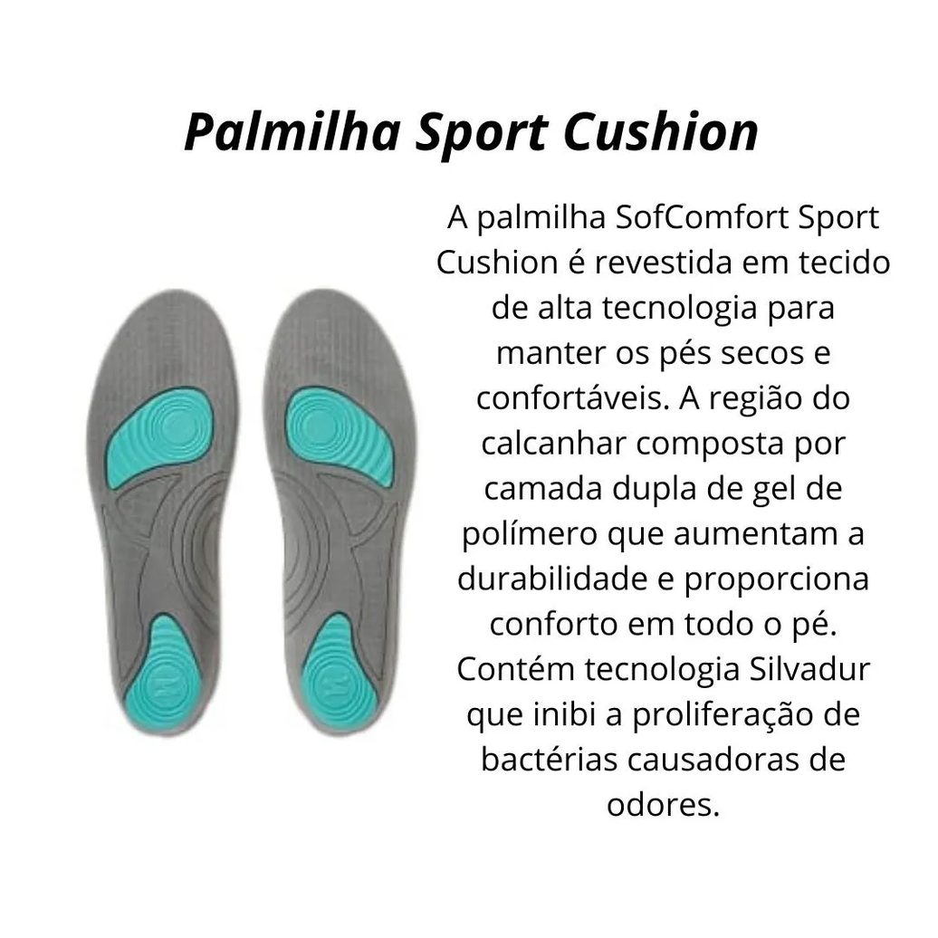 Palmilha Sofcomfort Sport Feminino 34 a 41 Chantal