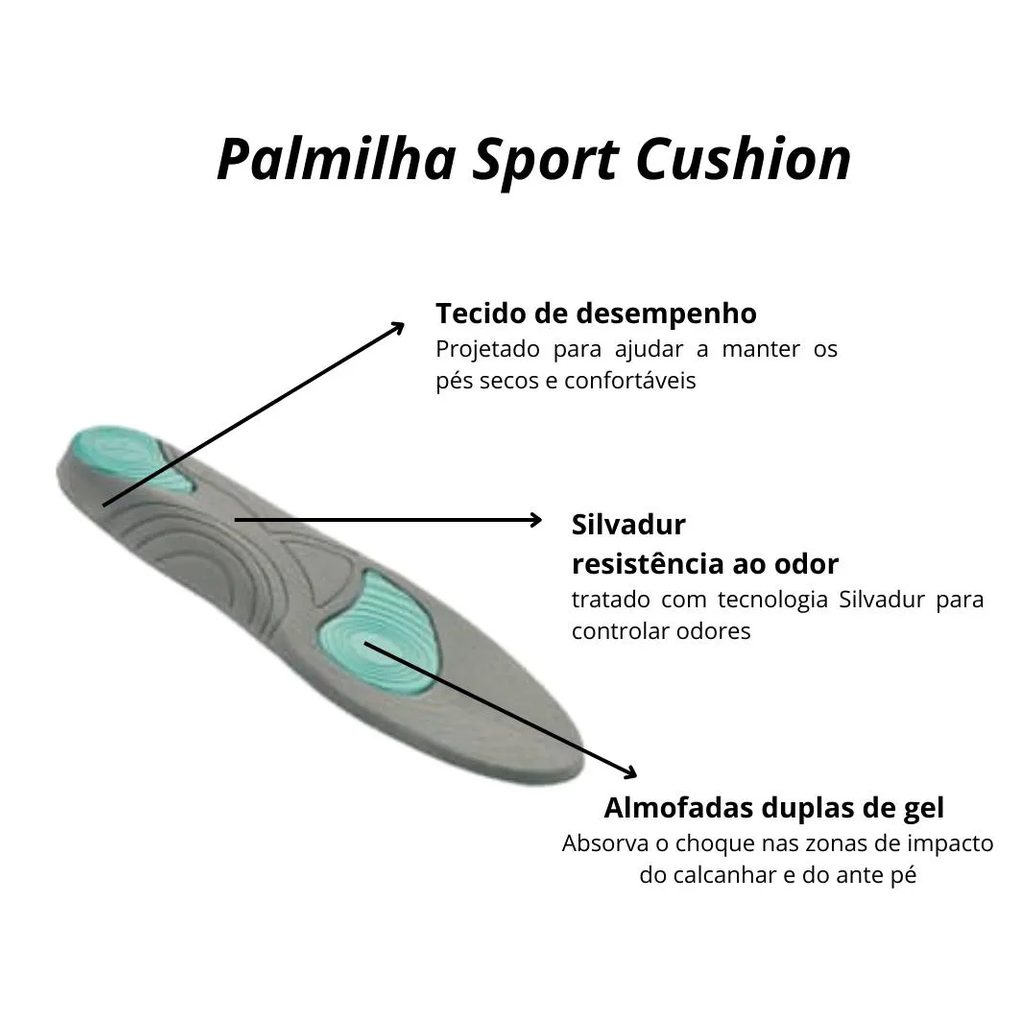 Palmilha Sofcomfort Sport Feminino 34 a 41 Chantal