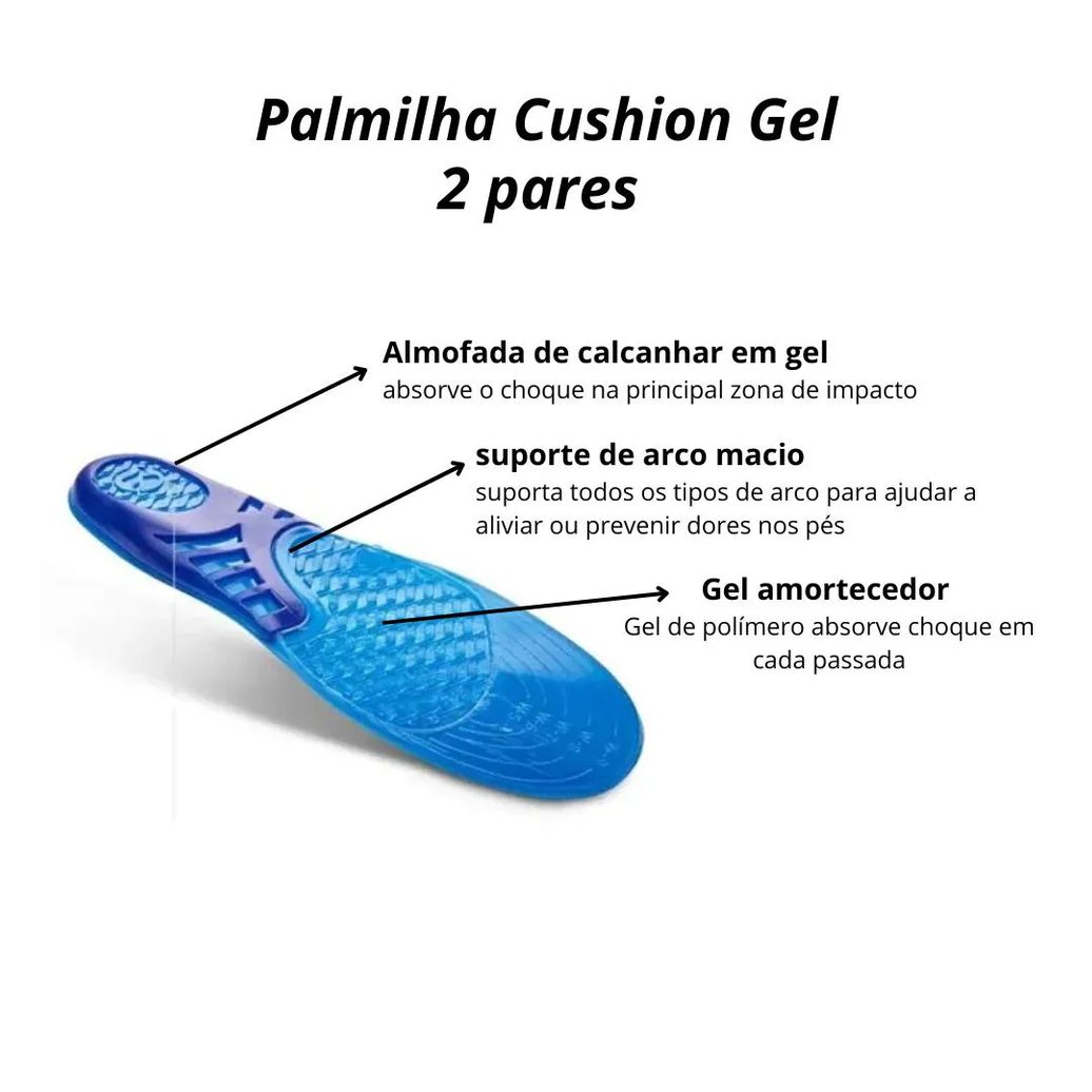 Palmilha Sofcomfort Cushioning Gel (2 Pares) Masculino 39 a 44 Chantal