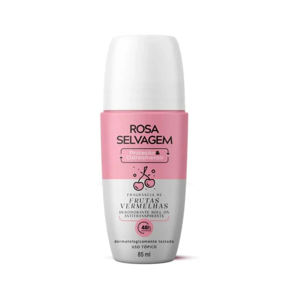 Desodorante Roll-on Clareador Rosa Selvagem Frutas Vermelhas 85ml