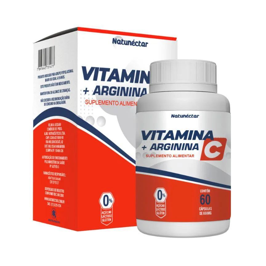 VITAMINA C + ARGININA FORTALECEDOR IMUNOLóGICO NATUNéCTAR 650MG - 60 CáPSULAS