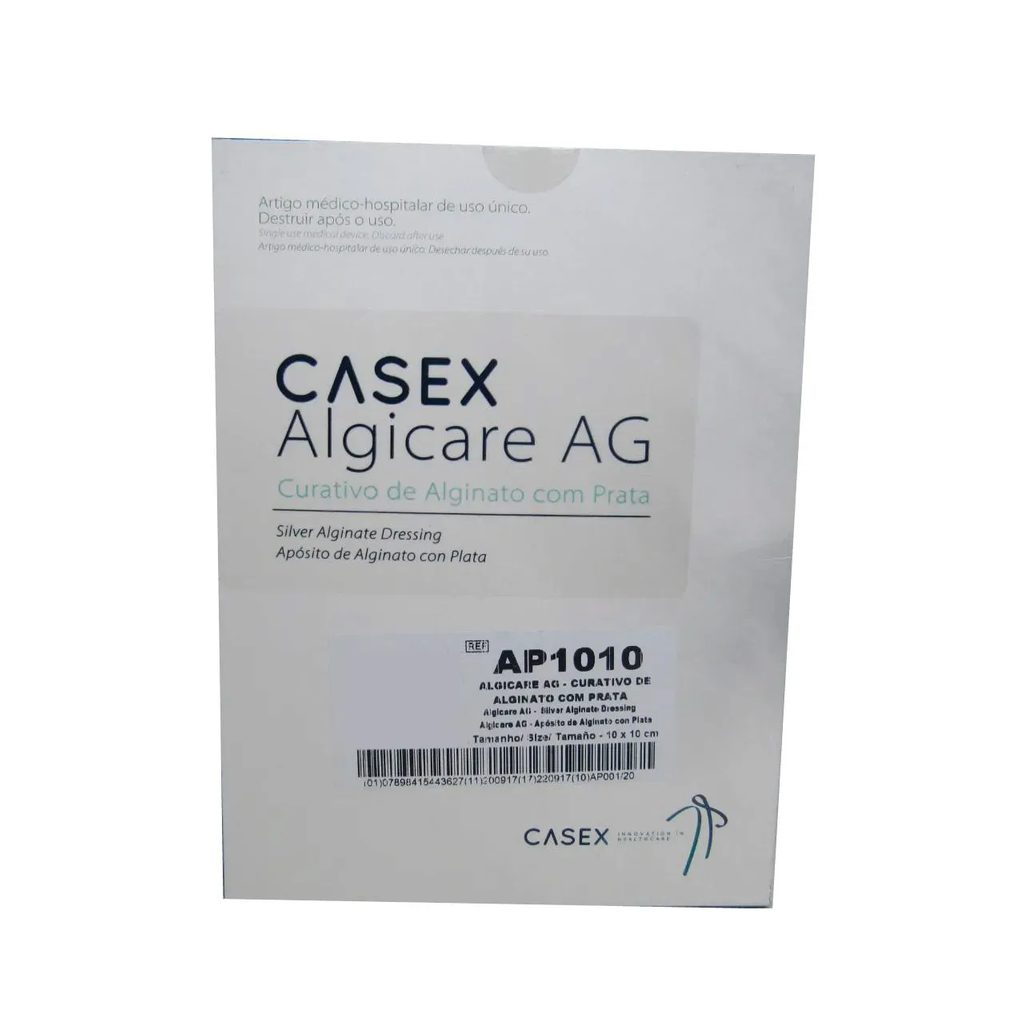 Curativo Alginato com Prata Algicare AG 10 x 10cm Casex