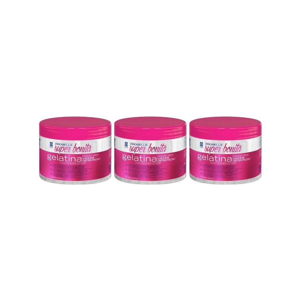 Gelatina Capilar Probelle Super Bonita 500g Cachos Osten 3un