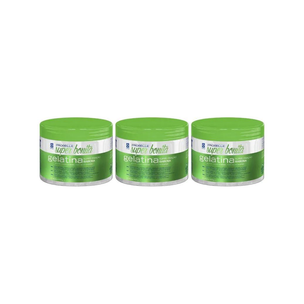 Gelatina Capilar Probelle Super Bonita 500g Babosa - Kit 3un
