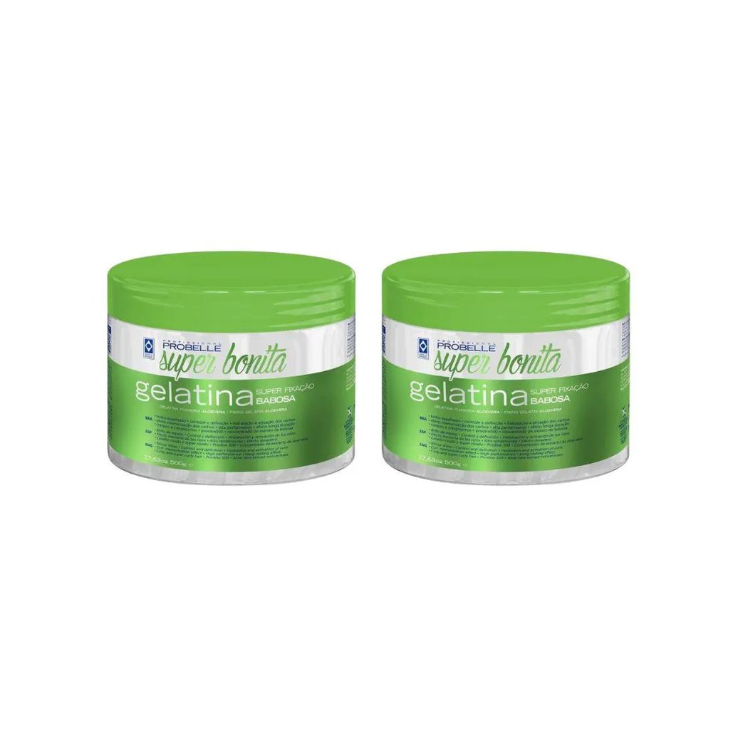 Gelatina Capilar Probelle Super Bonita 500g Babosa - Kit 2un