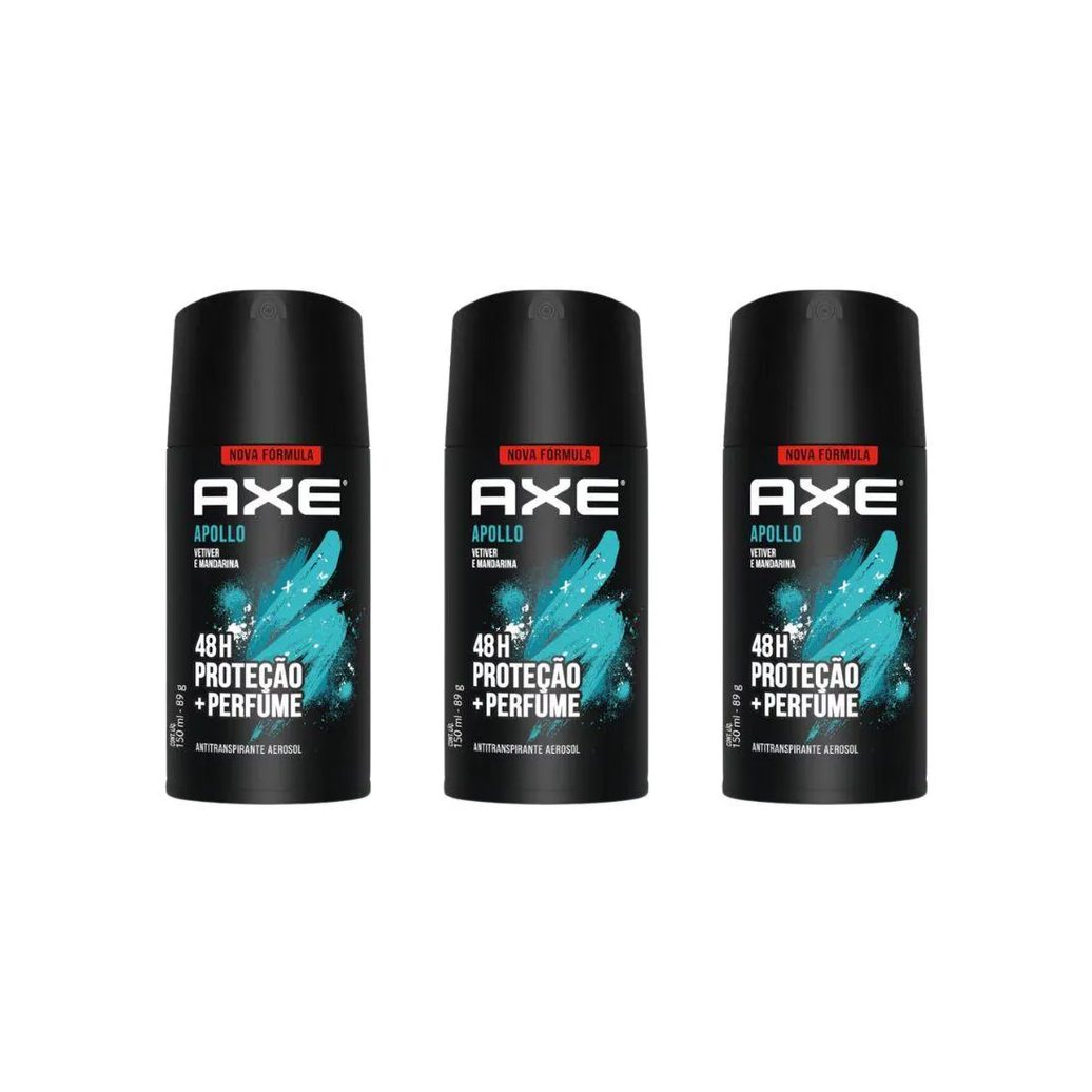 Desodorante Aerossol Axe 150ml Apollo - Kit C / 3un