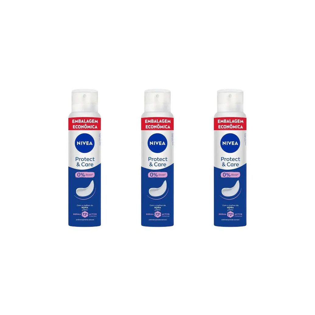 Desodorante Aero Nivea 200ml Fem Protect Care - Kit C / 3un