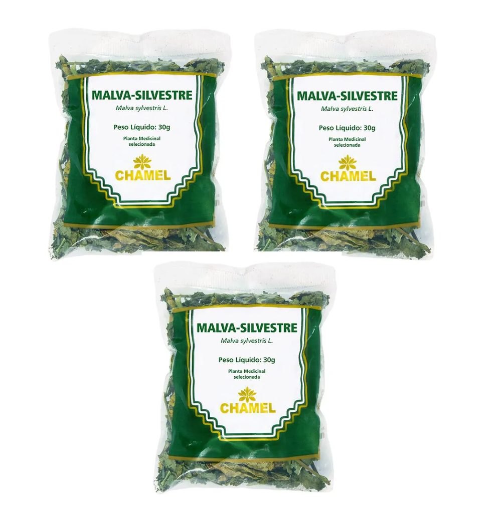 Kit 03 Pacote de Chá Malva Silvestre 30g - Chamel