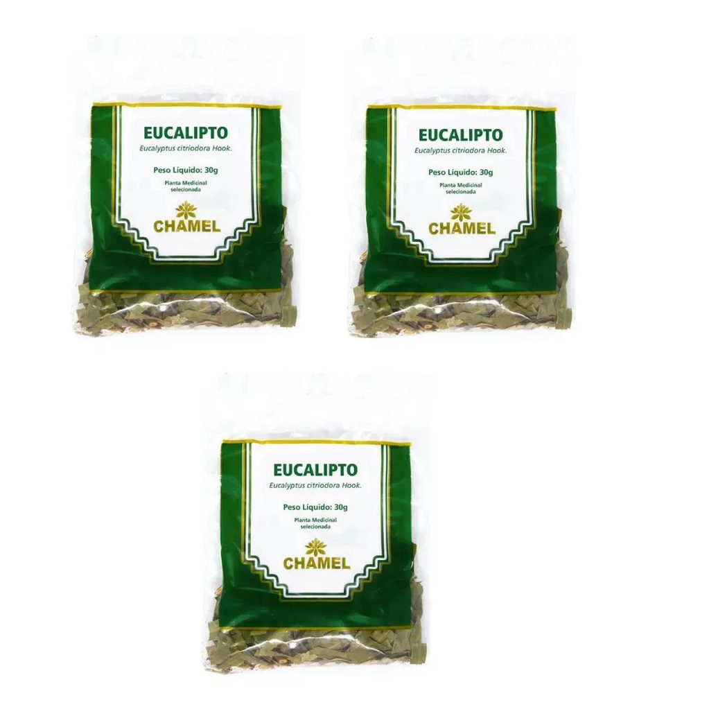 Kit 03 Pacote de Chá de Eucalipto 30g - Chamel