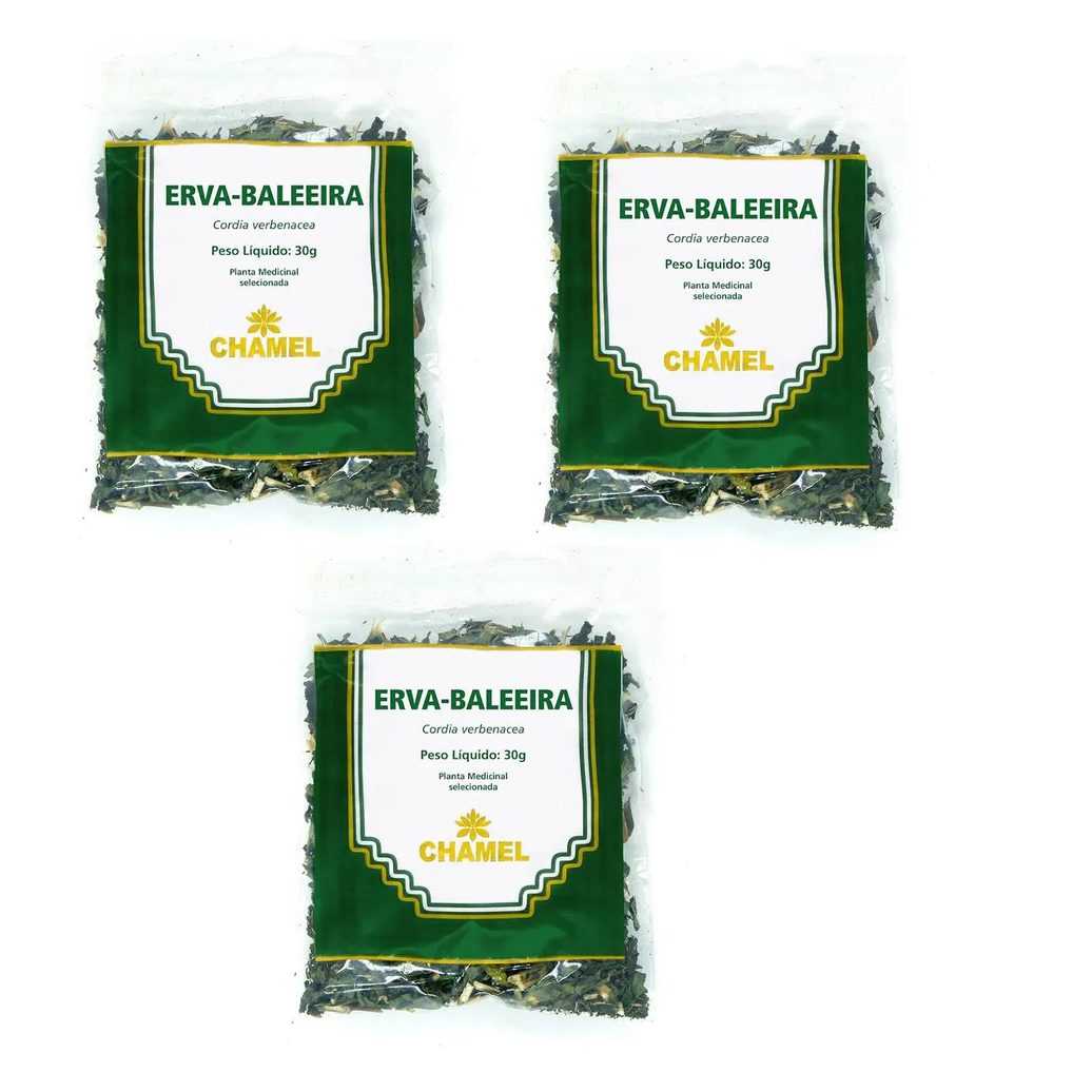 Kit 03 Pacote de Chá de Erva Baleeira 30g - Chamel