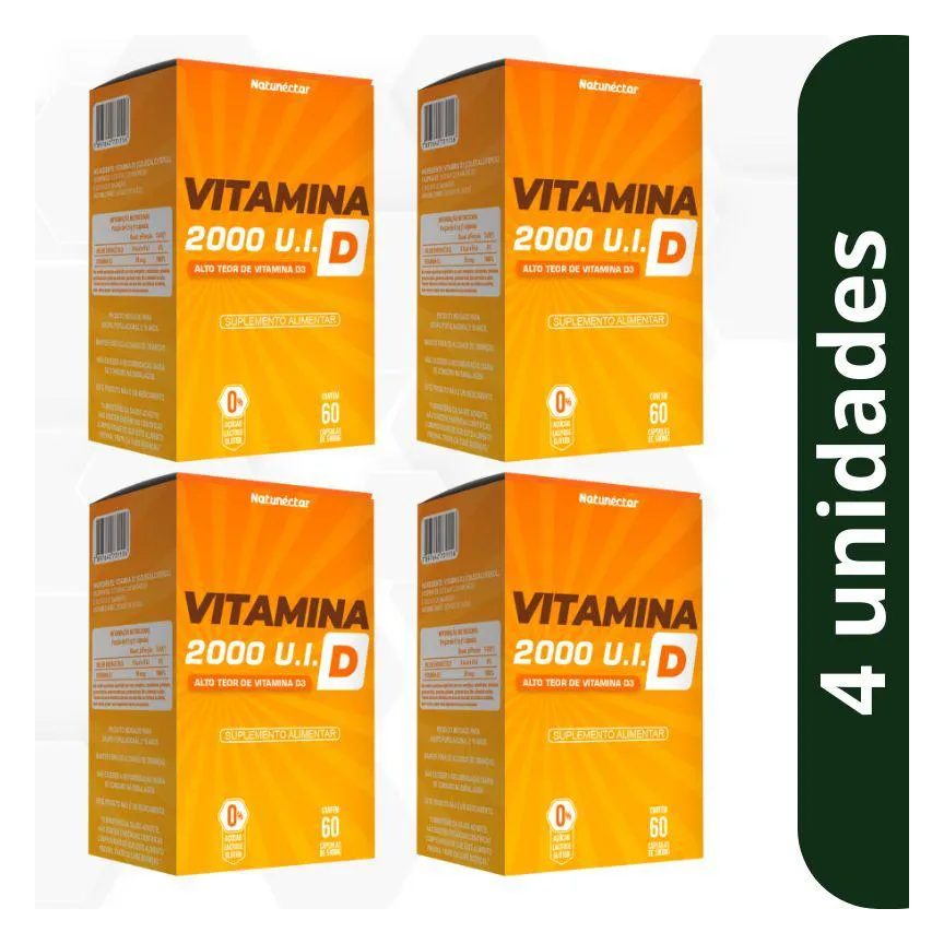 Kit Vitamina D 2000 U.i Natunectar 500mg - 4 Unid. (240 Cápsulas)