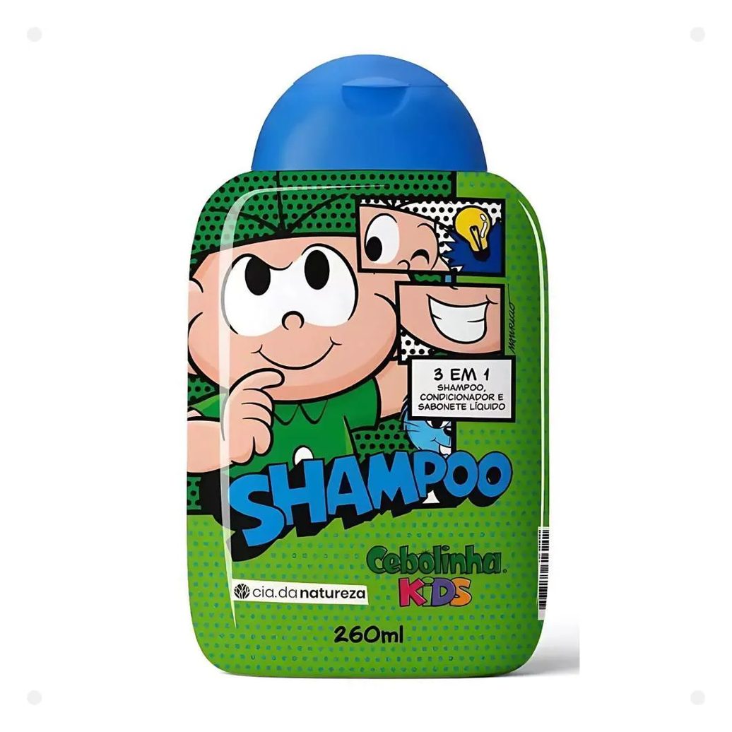 Shampoo 3 em 1 Cia da Natureza Cebolinha Kids 260ml