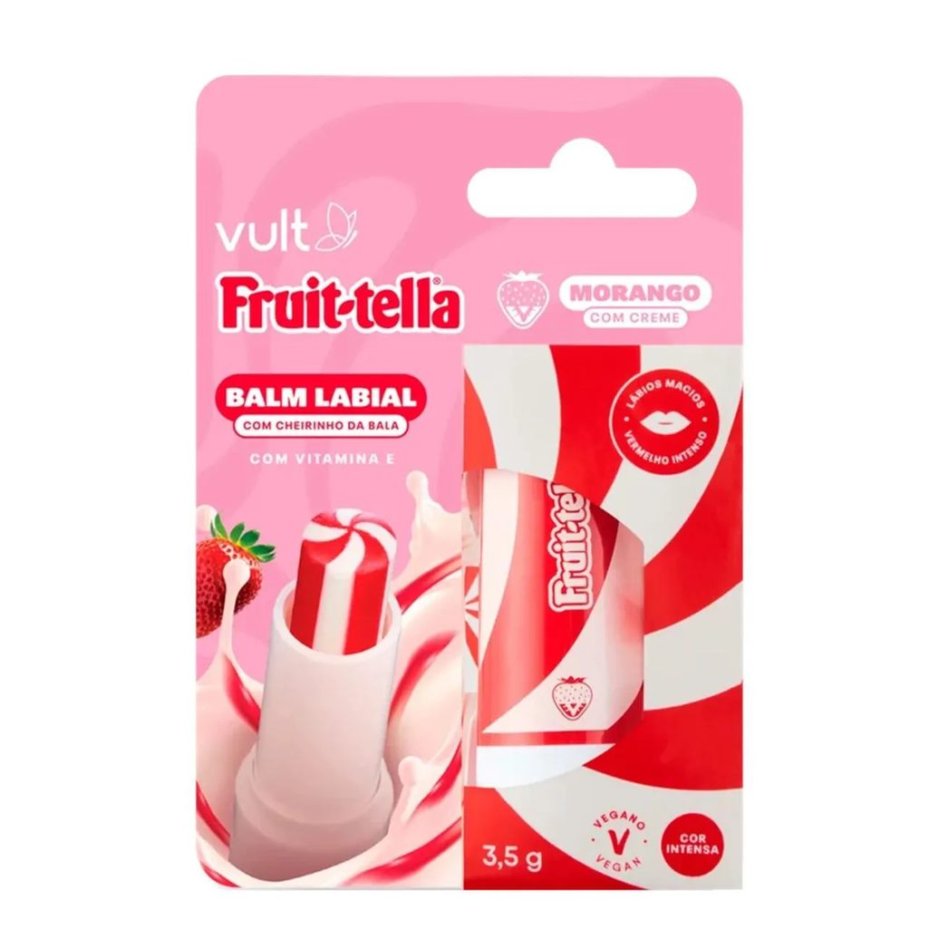Vult Fruit-tella Vermelho Morango com Creme Balm Labial 3,5g (7899852026480)