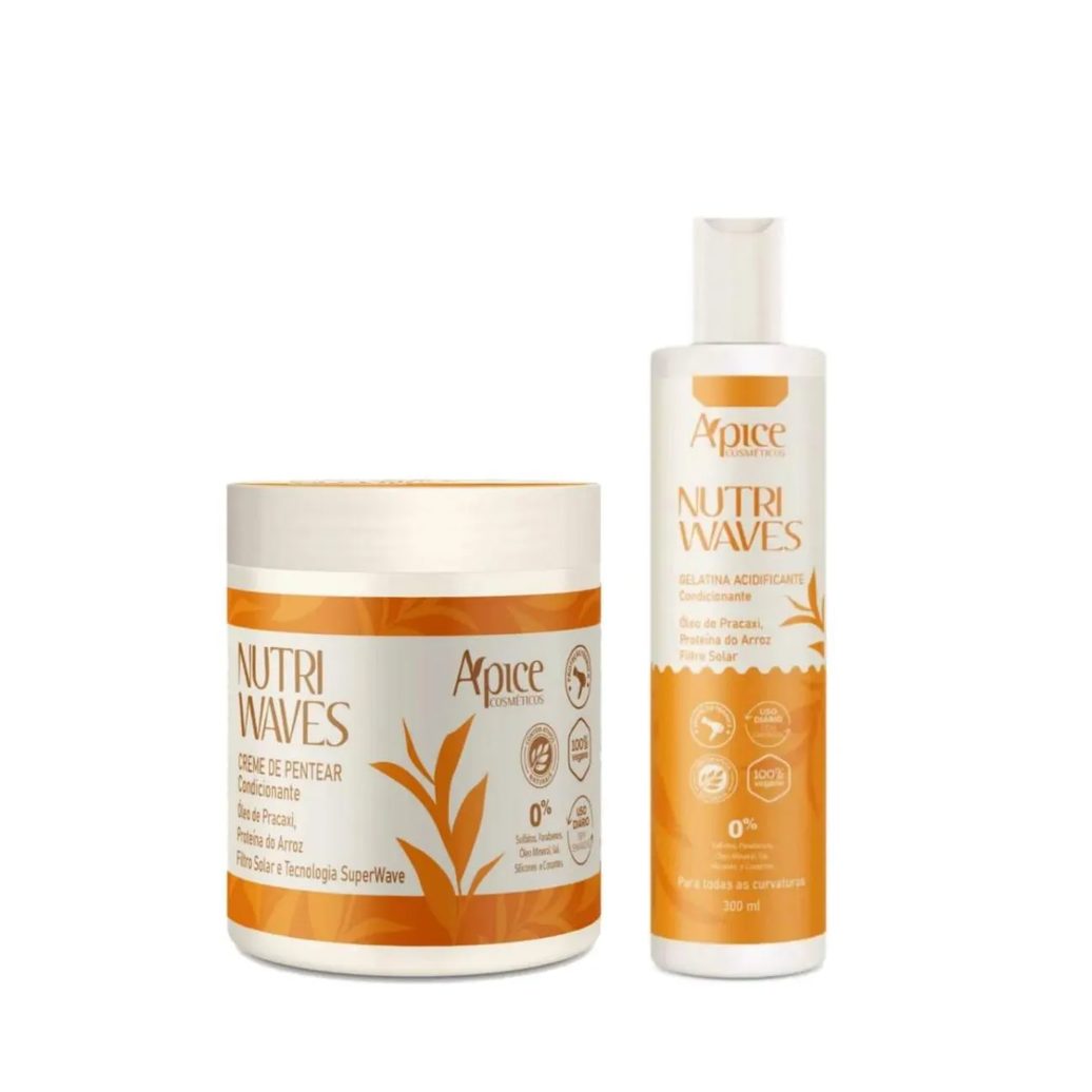 Apice Kit Creme de Pentear Condicionante Nutri Waves 500g + Gelatina Acidificante Nutri Waves 300ml