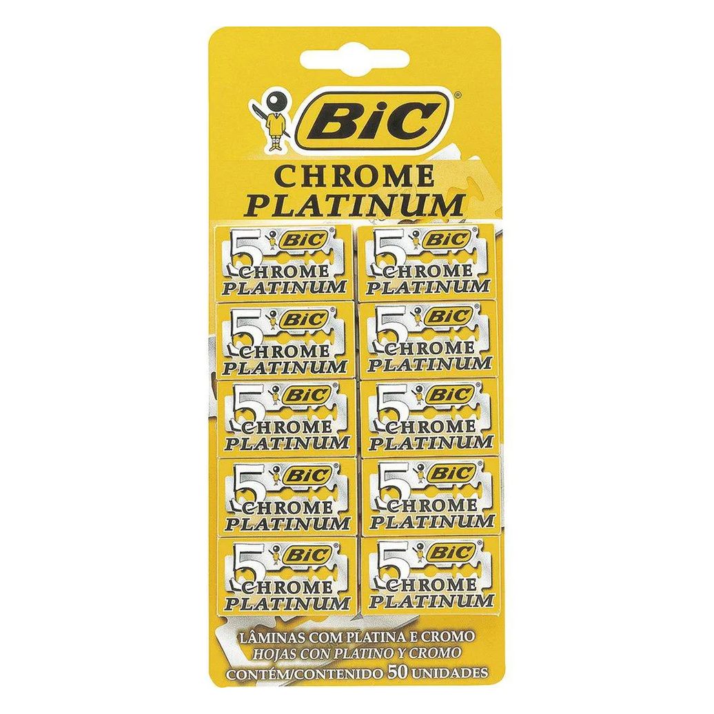 Lâmina Bic Chrome Platinunm 10 Embalagens com 5 unidades