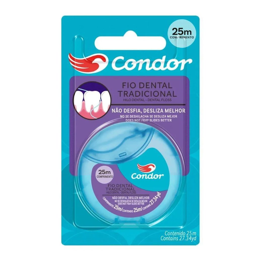 Fio Dental Condor Tradicional 25m - Embalagem com 6 unidades